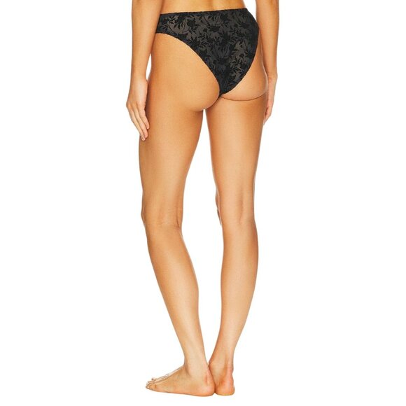 WeWoreWhat Flocked Mesh Velvet Roses Bikini Bottoms in Black X-Small New Womens - Picture 2 of 8